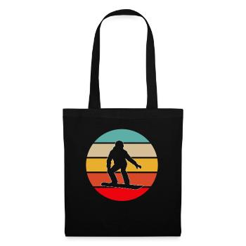 Snowboard Rétro - Sac en tissu - noir - Devant