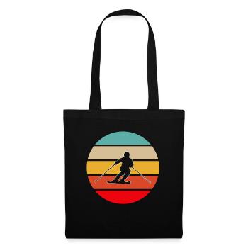 Ski rétro - Sac en tissu - noir - Devant