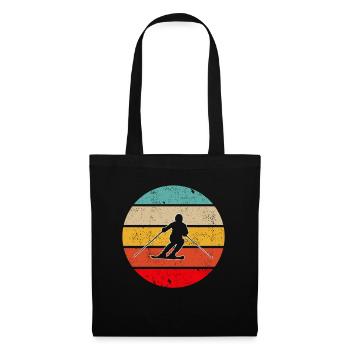 Ski rétro - Sac en tissu - noir - Devant