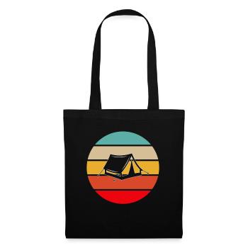 Camping rétro - Sac en tissu - noir - Devant