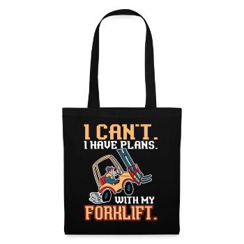 J’ai des projets. Avec mon chariot élévateur. Opérateur de chariot élévateur - Sac en tissu - noir - Devant