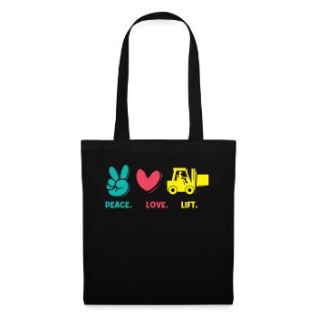 Peace. Love. Lift. - Forklift Operator - Tote Bag - black - Front