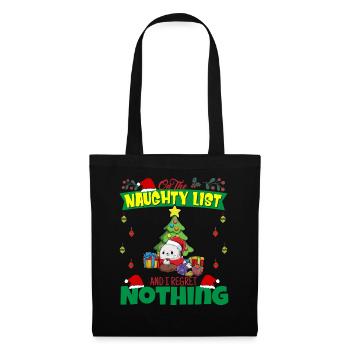 Sur la liste coquine et je ne regrette rien Père Noël - Sac en tissu - noir - Devant