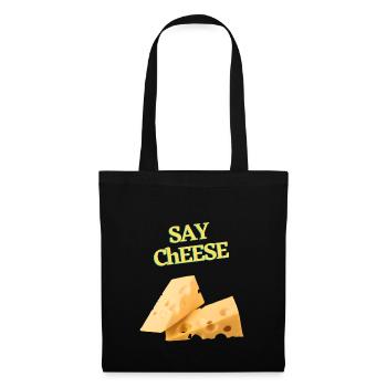 SAY CHEESE Käse Geschenkidee Cheese Käseliebe - Stoffbeutel - Schwarz - Vorne