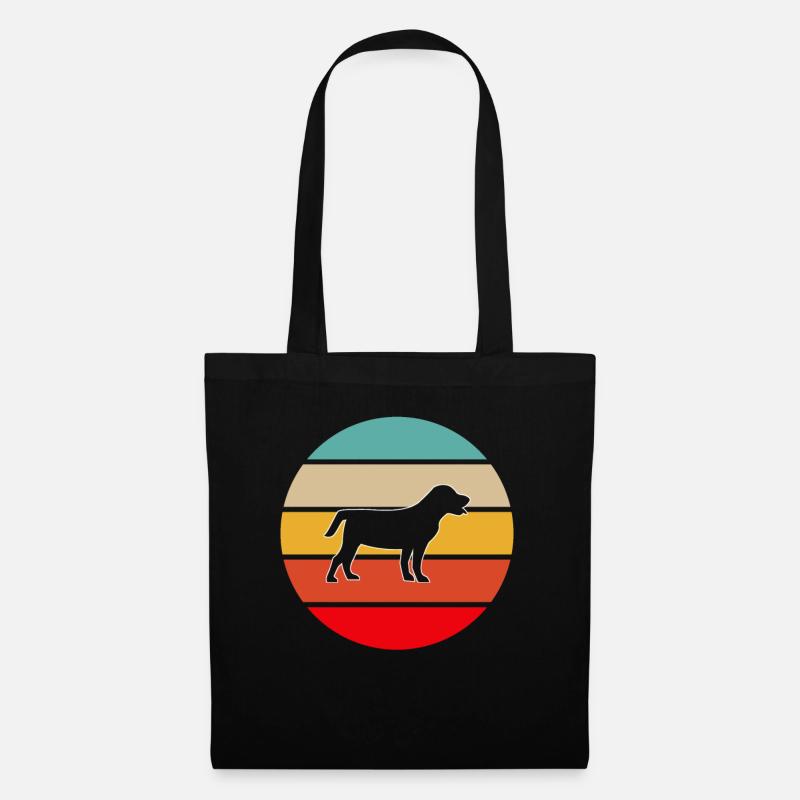 Hund Retro - Stoffbeutel - Schwarz