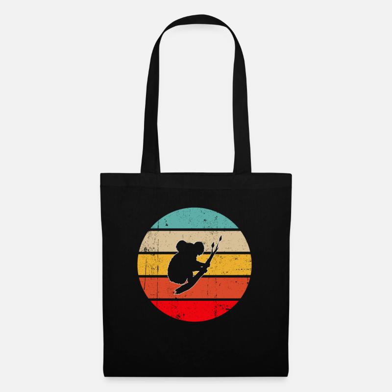 Koala Retro - Stoffbeutel - Schwarz