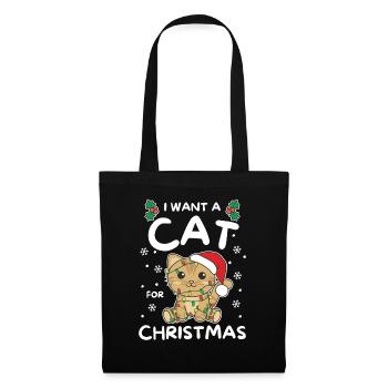 I want a cat for Christmas cute cats - Tote Bag - black - Front