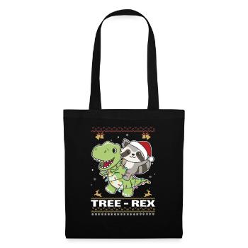 Joyeux Noël moche raton laveur Arbre Rex - Sac en tissu - noir - Devant