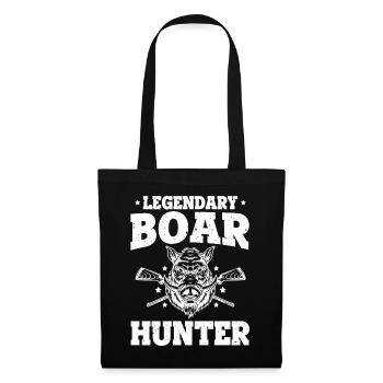 Légendaire Chasseur de sanglier Sanglier Drôle de porc vintage - Sac en tissu - noir - Devant