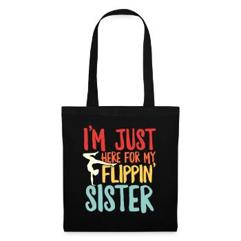Retro Flipping Schwester Cheer Bruder Turner Lustig - Stoffbeutel - Schwarz - Vorne