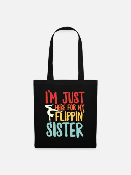 Retro Flipping Schwester Cheer Bruder Turner Lustig - Stoffbeutel - Schwarz