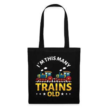 2ème anniversaire, 2 ans trains! Enfants, Boy Boy Train - Sac en tissu - noir - Devant
