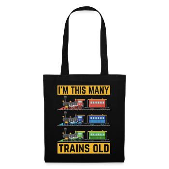 3ème anniversaire, 3 ans trains Lok Kids, garçon garçon - Sac en tissu - noir - Devant