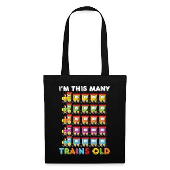 5ème anniversaire, 5 ans trains Lok Kids Boy Boy train - Sac en tissu - noir - Devant