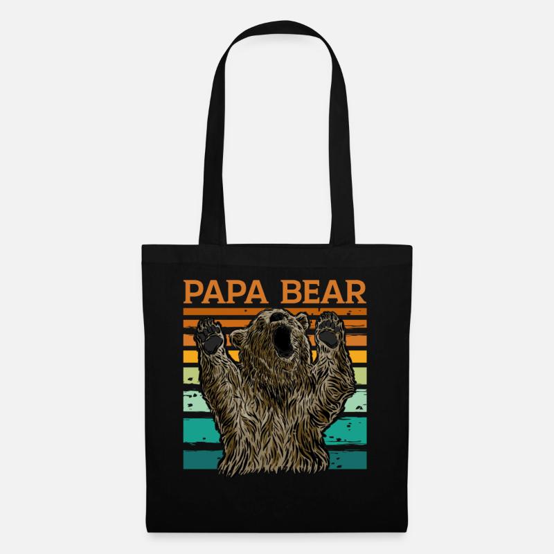 Papa Bear - Stoffbeutel - Schwarz