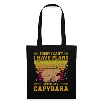 Sorry I Can't I Have Plans With My Capybara - Stoffbeutel - Schwarz - Vorne
