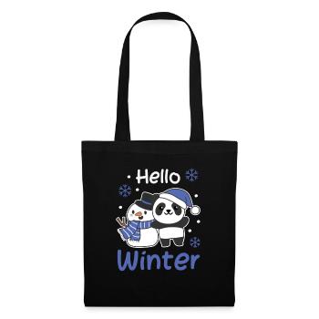 Panda Hello Winter snowman snow - Tote Bag - black - Front