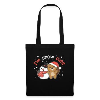Beaver I'm snow cute snowman snow pun - Tote Bag - black - Front