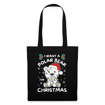 Je veux un ours polaire pour Noël mignons ours polaires - Sac en tissu - noir - Devant