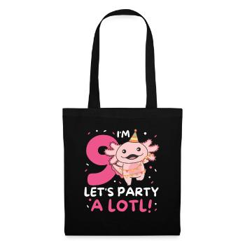 9th birthday Axolotl nine years old sweet Axolotls - Tote Bag - black - Front