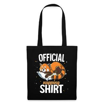 Panda rouge endormi Sieste officielle - Sac en tissu - noir - Devant