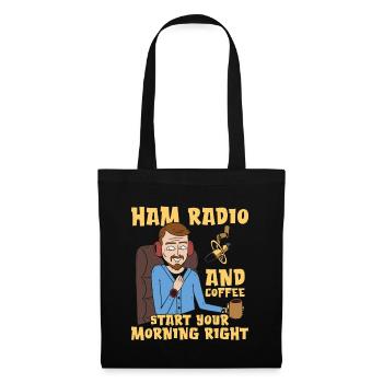 Ham Radio And Coffee Starts Amateur Radio Operator - Tote Bag - black - Front