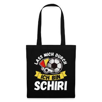 Schiri Unparteiischer Fußball Schiedsrichter - Stoffbeutel - Schwarz - Vorne