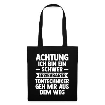 Toningenieur Tontechnik Tontechniker - Stoffbeutel - Schwarz - Vorne