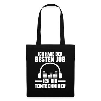 Toningenieur Tontechnik Tontechniker - Stoffbeutel - Schwarz - Vorne
