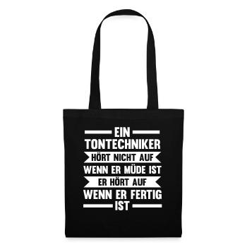 Toningenieur Tontechnik Tontechniker - Stoffbeutel - Schwarz - Vorne