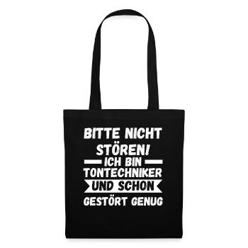 Toningenieur Tontechnik Tontechniker - Stoffbeutel - Schwarz - Vorne