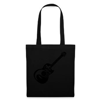 Basse Coeur Basse Guitariste Basse Guita - Sac en tissu - noir - Devant