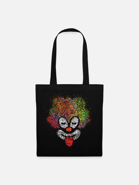 Kostümersatz Clown Kölner Karneval Jeck Fasching - Stoffbeutel - Schwarz