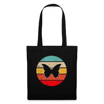 Schmetterling Retro - Stoffbeutel - Schwarz - Vorne