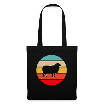 Schaf Retro - Stoffbeutel - Schwarz - Vorne