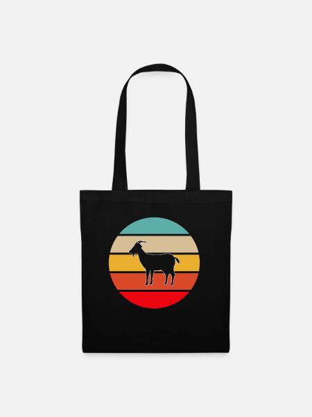 Chèvre Rétro - Sac en tissu - noir