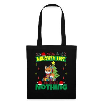 Sur la liste coquine et je ne regrette rien Père Noël - Sac en tissu - noir - Devant