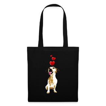 Chihuahua Dog with Hearts Dog Motif Vintage - Tote Bag - black - Front