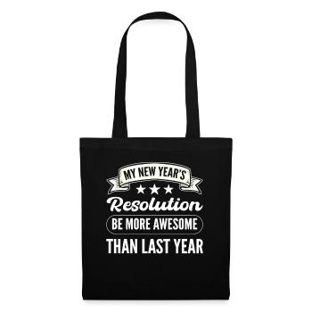 Ma résolution du Nouvel An Réveillon du Nouvel An - Sac en tissu - noir - Devant
