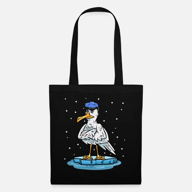 Möwe Kapitän Winter Xmas Weihnachtsgeschenk Ahoi - Stoffbeutel - Schwarz