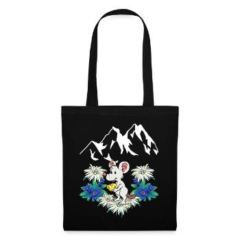 Autriche Alpes Fromage Plaisir Suisse Souris Rongeur Enfant - Sac en tissu - noir - Devant