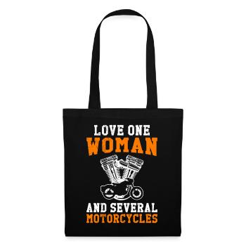 Aimez une femme et plusieurs motos moto - Sac en tissu - noir - Devant