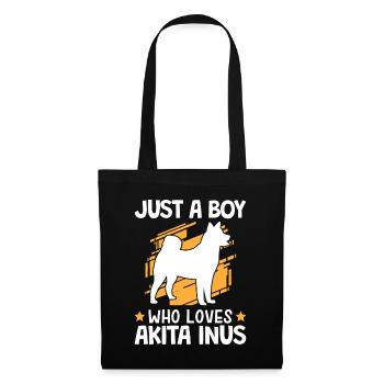 Le garçon de l’Akita Inu aime le Spitz japonais - Sac en tissu - noir - Devant