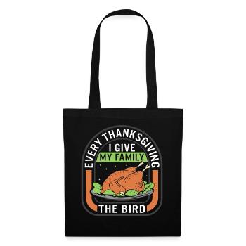 Chemise de Thanksgiving, je donne l’oiseau à ma famille - Sac en tissu - noir - Devant