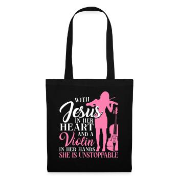 Violoniste Violoniste Jesus Faith - Sac en tissu - noir - Devant