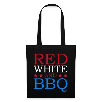 Red White and bbq July 4 Independence Day - Tote Bag - black - Front