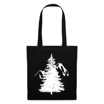 Sapin Épicéa Conifères Montagnes naturelles Alpes de montagne - Sac en tissu - noir - Devant