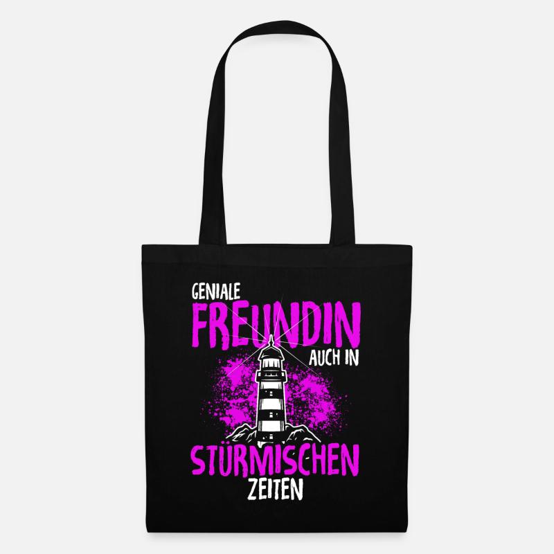 Geniale Freundin Auch In Stürmischen Zeiten - Leuc - Stoffbeutel - Schwarz