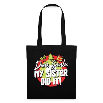 Chemise de Noël, cher Père Noël Ma sœur l’a fait - Sac en tissu - noir - Devant