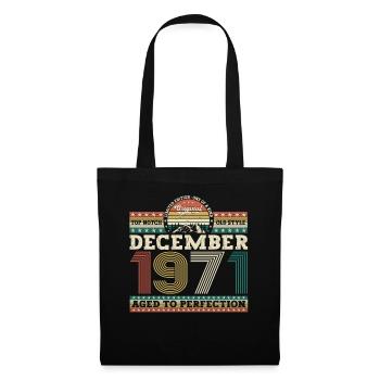Original December 1971 51st Birthday Gift - Tote Bag - black - Front